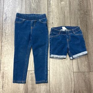 Cat & Jack blue denim leggings jeggings size 3T in excellent condition bundle